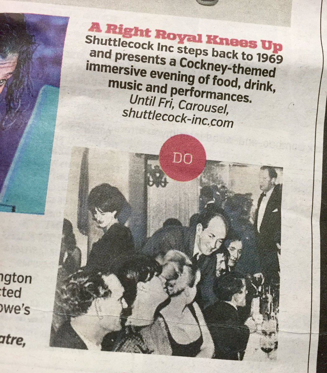 #Cockney 'Right Royal Knees Up' by <a href="/Shuttlecockinc/">Shuttlecock-inc.</a> <a href="/Carousel_LDN/">Carousel London</a> #Marylebone in today's <a href="/MetroUK/">Metro</a> cheers <a href="/SaintAllard/">SAINT ALLARD</a>