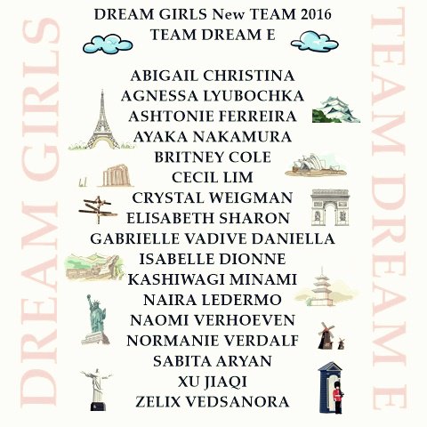DreamGirlsPR's tweet photo. [INFO] Dream Girls New Team 2016 as TEAM DREAM E is Complete consist with 17 Members here there are: https://t.co/55tJJwXhTh