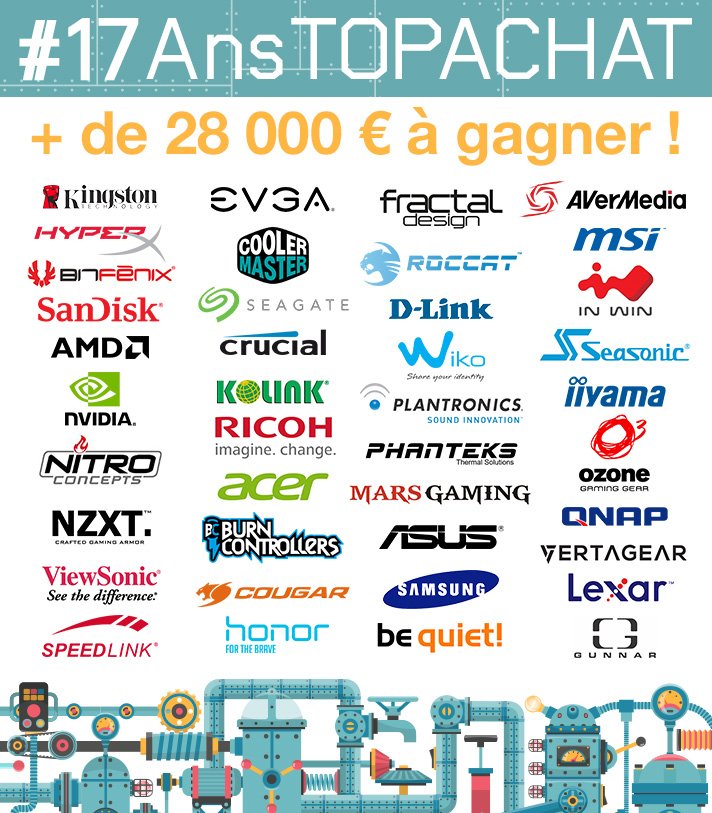 TopAchat's tweet photo. #17AnsTopAchat 

Merci à nos invités qui vont vous couvrir de kdo à partir de demain Midi :-)

Un max de RT ! https://t.co/rUz0oz8ZQx