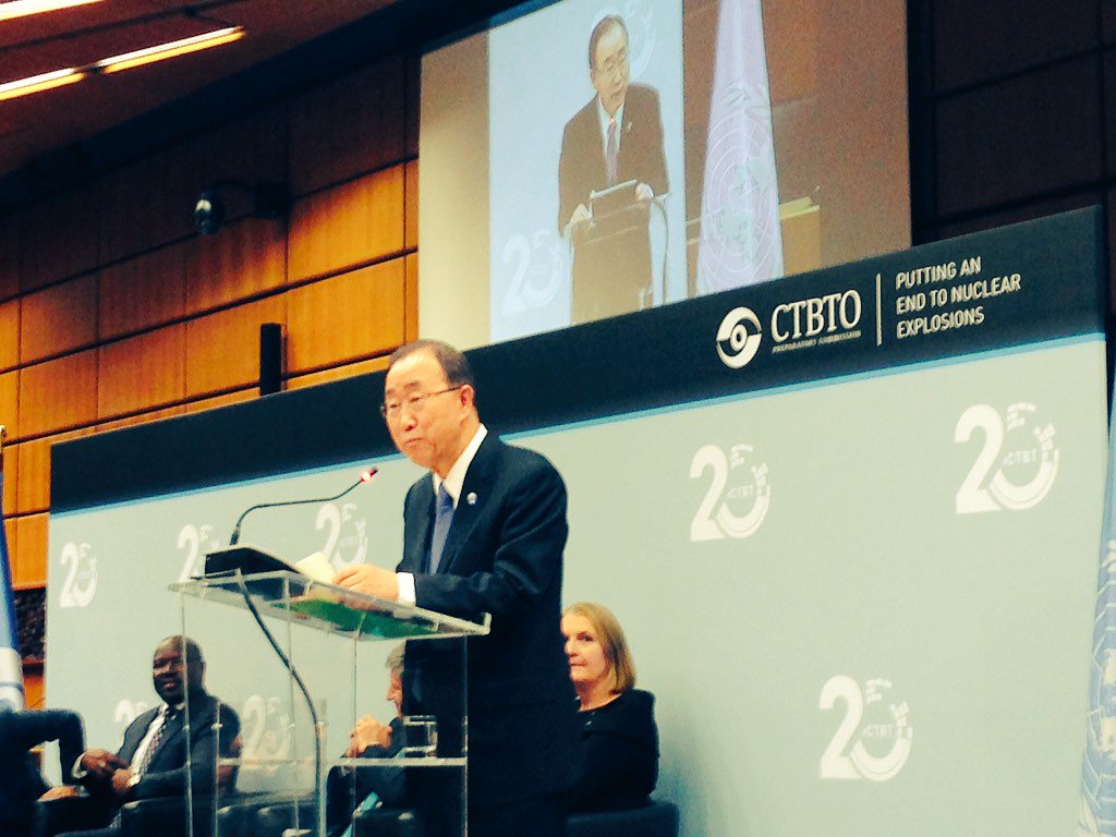 "#CTBTO has proven itself time and time again. #CTBT20 is a call to action." -<a href="/UN/">United Nations</a> SG in #Vienna