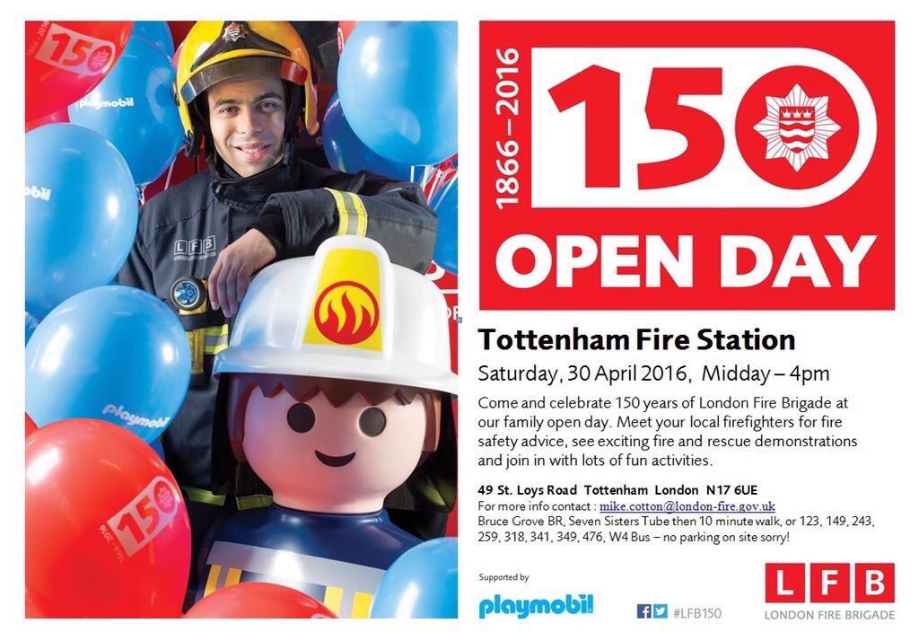 A33OpenDay's tweet photo. Morning @1MickyHazard . Any chance of a RT. Tottenham Fire Stations open is this Saturday. Thanks 👍🏻 https://t.co/seIqsKu328