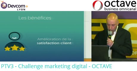 DevComLyon's tweet image. Découvrez la prestation de la société Octave lors du challenge marketing digital #DevComLyon bit.ly/1UgvSxK