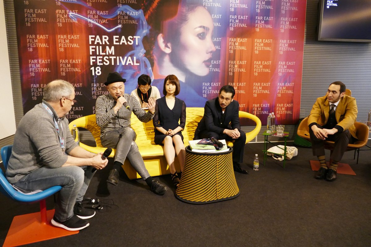 fredambroisine's tweet photo. #FEFFtalks with #UchidaEiji #ShibukawaKiyohiko @nanamikawakami #AdamTorel now #LowlifeLove #FEFF18 @thirdwindow https://t.co/TuFtSEm8Zz
