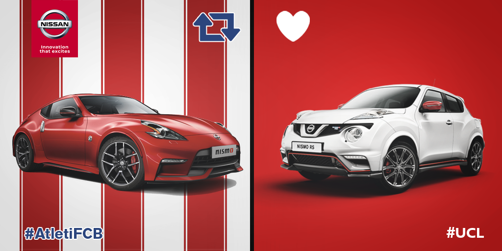 Nissan_ESP's tweet photo. ¿QUIÉN GANARÁ EN EL CALDERÓN?

RT: #Atleti
MG: #FCB

#UCL @Nissan_ESP
#AtletiFCB
#370Z #NISMO
#Juke #NISMO RS https://t.co/SsyOYdy7qH