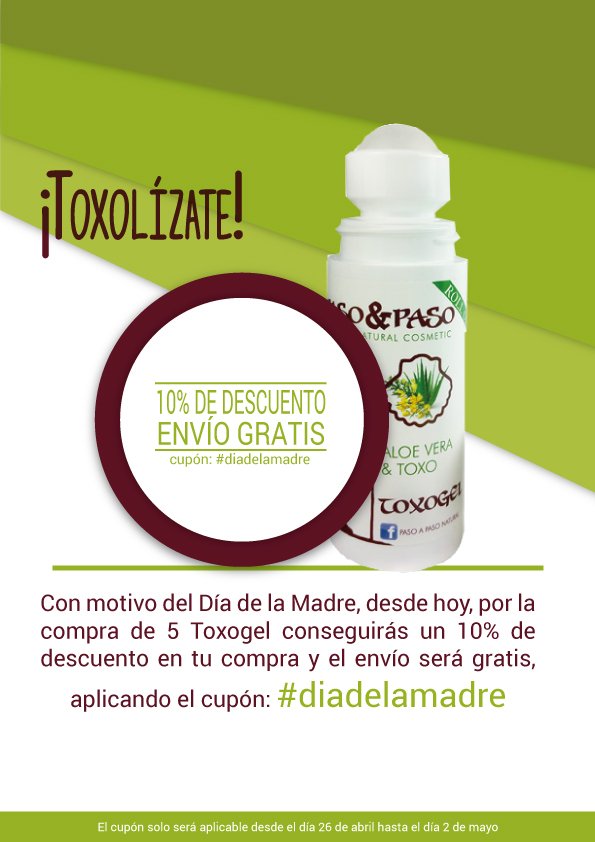 pasoapasotoxo's tweet photo. Introduce el código: #díadelamadre en tu compra (de 5 productos o más) y conseguirás un 10% y el envío gratis. https://t.co/D6t7alutit