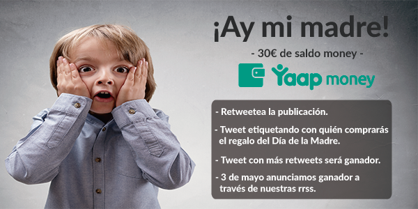 Yaap_Money's tweet photo. GANA 30€ de saldo con nuestro CONCURSO ¡AY MI MADRE!
+ info en la imagen 👍👏
Bases legales--> https://t.co/m8qHdU0aRt https://t.co/HiFFv7xfHw