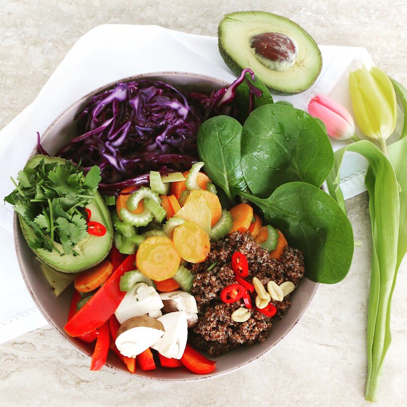 AdaezeWolf's tweet photo. Rainbow #buddhabowl for #lunch quick, easy and #healthy #lunchtime #vegan #healthyfood #nourish https://t.co/LTPqz7eZI6