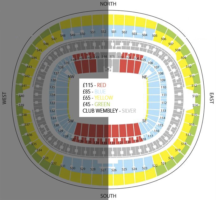 Wembley Stadium Seating Plan Block 501