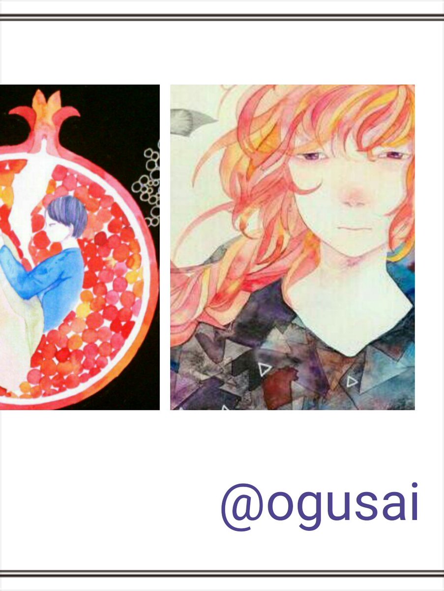 手描きイラスト 水彩原画 ロングヘアの女の子178 有り難く 