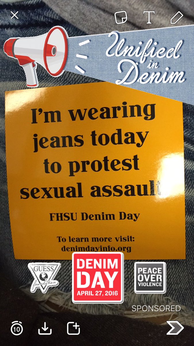 Hey guys don't forget that today is #DenimDay to protest sexual assault! #FHSUDenimDay #DenimDay2016 #againstrape