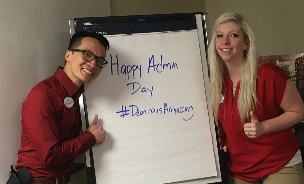 <a href="/TargetDeanna/">Deanna Jamero</a> Happy Admin Day! #DeannaIsAmazing <a href="/JillKranz/">Jill Kranz</a> <a href="/ScottKuhn410/">Scott Kuhn</a> <a href="/amy_fraser4/">Amy Fraser</a>
