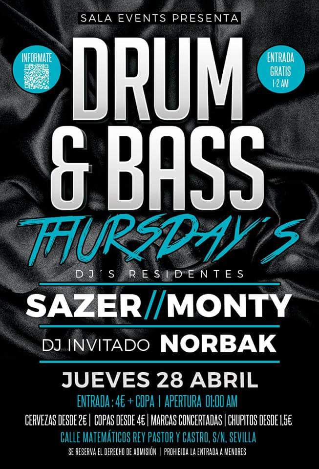 DJNORBAK's tweet image. Mañana JUEVES estaré una vez más en la Sala Events repartiendo Drum &amp;amp; Bass (y algo de Breakbeat) GRATIS DE 1 A 2 !!!