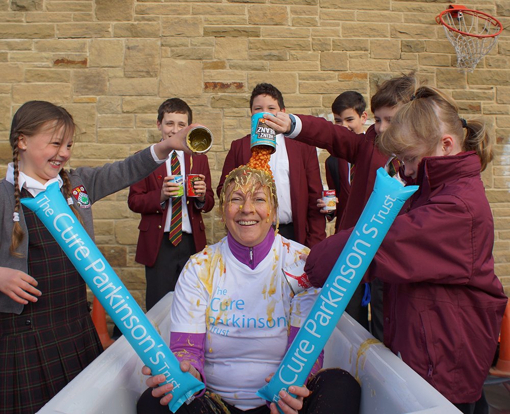 This morning Mrs Gladstone raised money for <a href="/CureParkinsonsT/">Cure Parkinson's</a> in a 'baked bean' challenge! @JuniorAshville