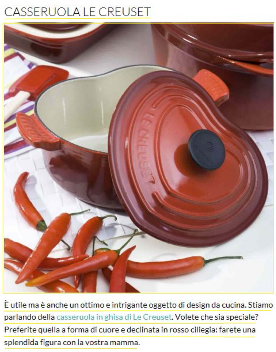 #Pressreview <a href="/LeCreusetItalia/">Le Creuset Italia</a> su designmag.it/articolo/10-re… <3