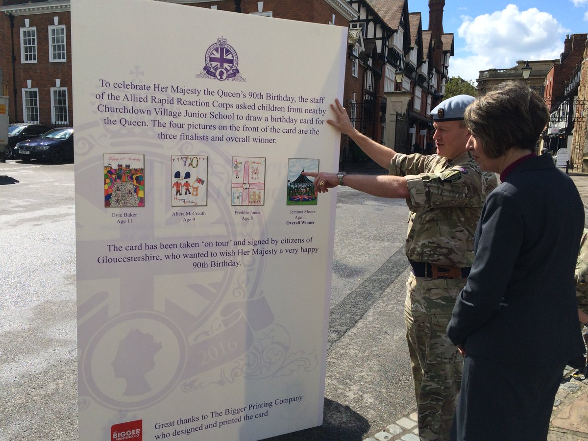 GlosDioc's tweet photo. @BishGloucester signing the Queen's birthday card with @HQARRC https://t.co/lSb5Mtc92g