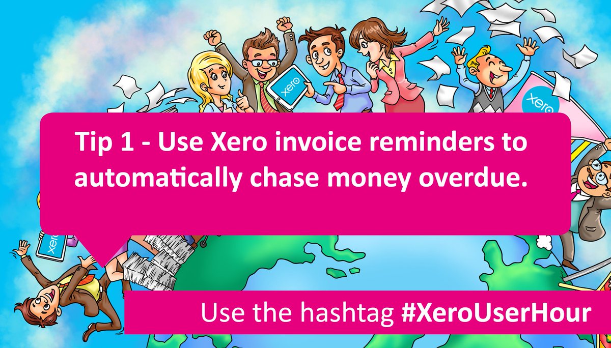 xerousers's tweet photo. Invoice reminders in @Xero can help chase late payers. Thoughts @SatagoHQ @chaser_io  @debtordaddy? #XeroUserHour https://t.co/FneP2ysYYl