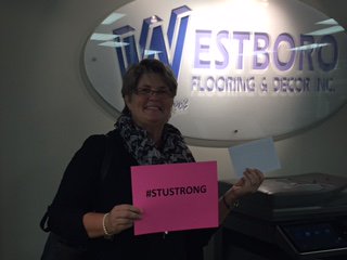 Congratulations to Brenda Wilson who won a Westboro Flooring Gift Card in the #StuStrong auction by <a href="/tarashields/">Tara Shields</a>.