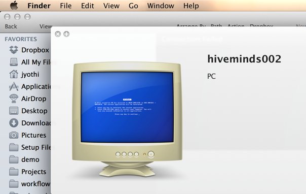 jyothirmayee's tweet image. apple&apos;s idea of a PC on a network - the epic BSOD!! #lol #macvspc #apple #windows