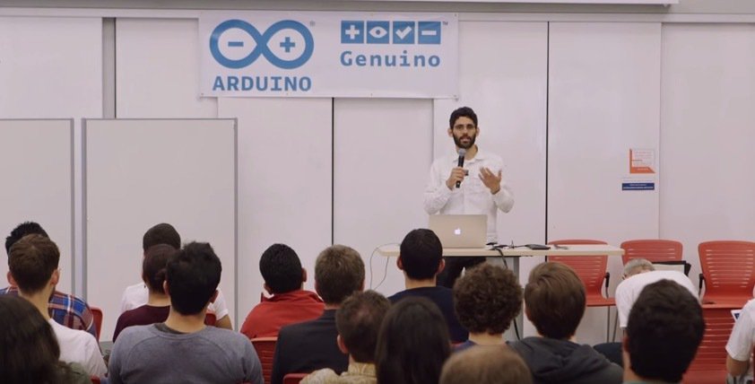 arduino's tweet image. Watch David Mellis talk at #ArduinoD16 on Machine learning for the maker community bit.ly/1TwhrDx #video