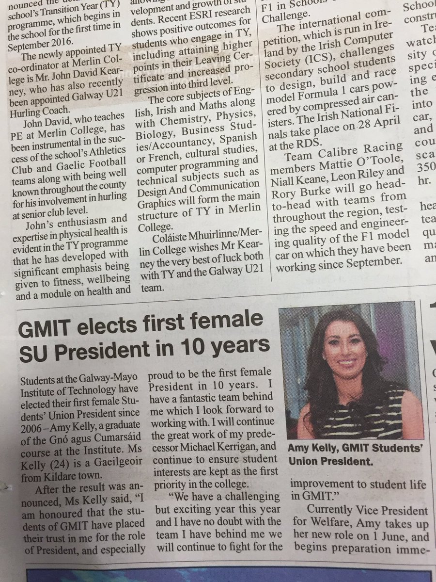 ATU_GalwayCity's tweet photo. Also nice to see @amynicheallaigh in this week's @galwayindo - congrats again Amy! @GMITSU https://t.co/VLzOiXbYZ6