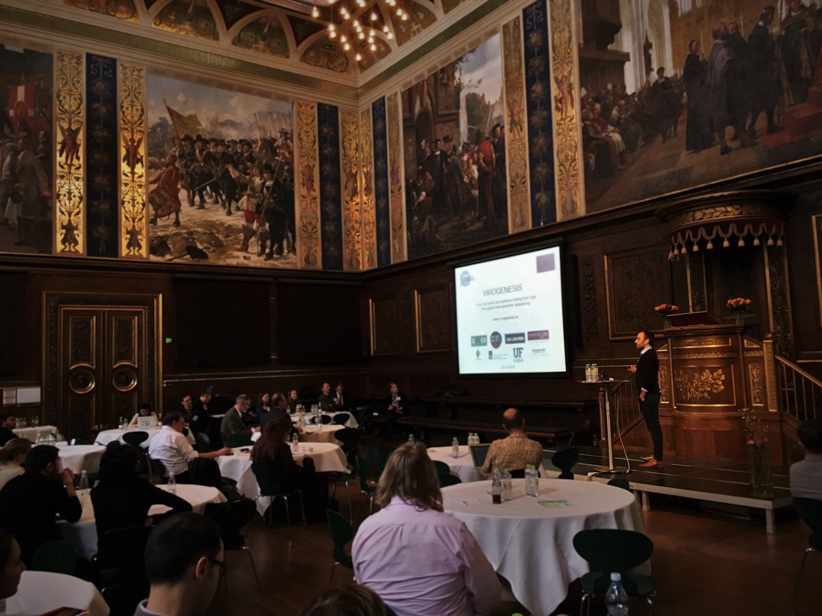 SynapseManagers's tweet photo. #ECTB2016 Kristof Theys @KU_Leuven presents #Horizon2020 @virogenesis_ec project analysing virome data from #NGStech https://t.co/E9FyYRKD9q