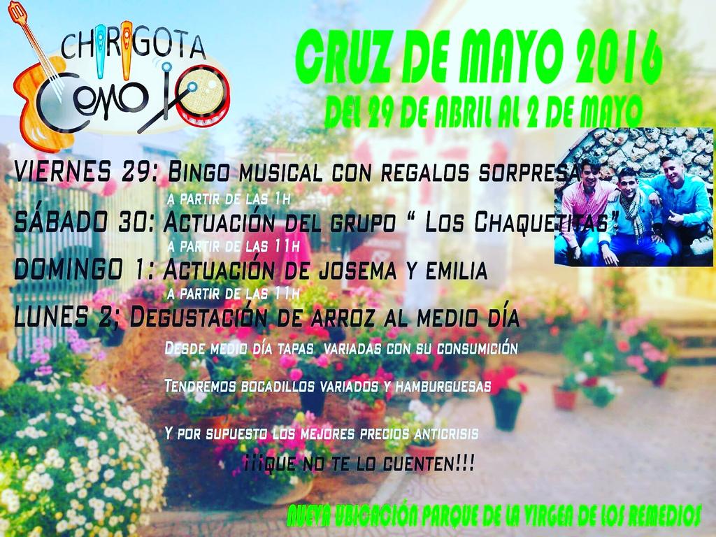 ChirigotaComoYo's tweet photo. Llego el buen tiempo y cn el la cruz de mayo de nuestra chirigota!Actuaciones, ambiente, tapas..QUE NO TE LO CUENTEN https://t.co/HjFJjEaLUT