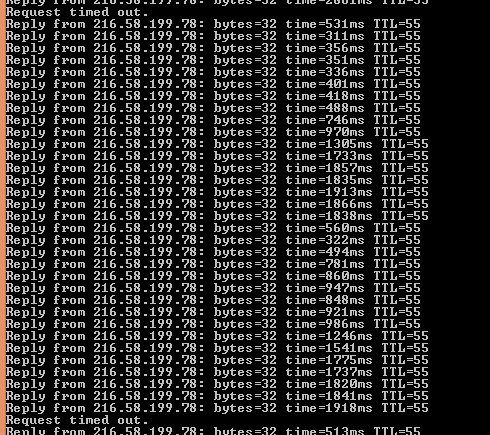 SeanMGilliland's tweet photo. In case you ever wondered what the internet in Australia was like, here I am pinging @google https://t.co/3IvKdGYce6