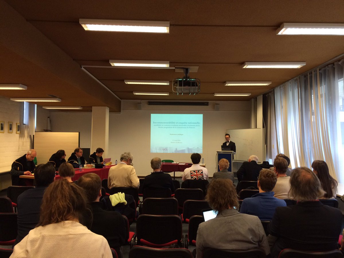 Our research fellow Matthieu Guillermin defending thesis on #incommensurability &amp; #rational #inquiry @UCLouvain_be