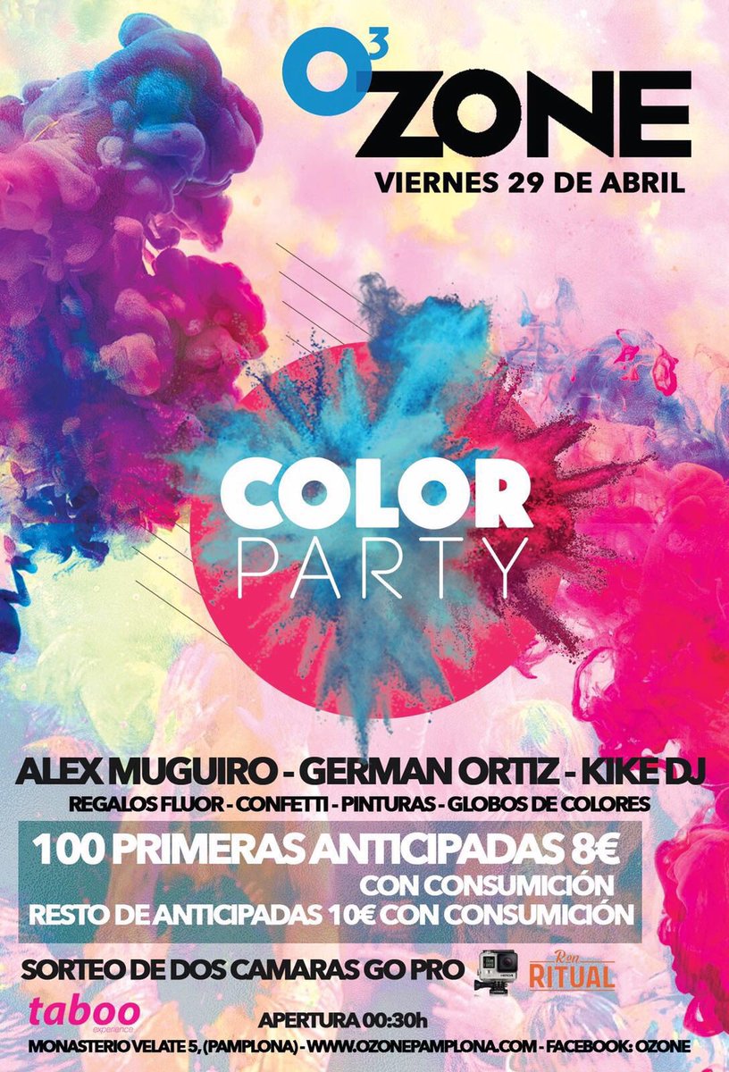 TabooUniversity's tweet photo. Ya tenemos la pintura de colores !!! Los regalos flúor los globos !!!! 
 💯% COLOR PARTY
#ozonecolorparty 
#ozoneaaaa https://t.co/3kO6budnLn