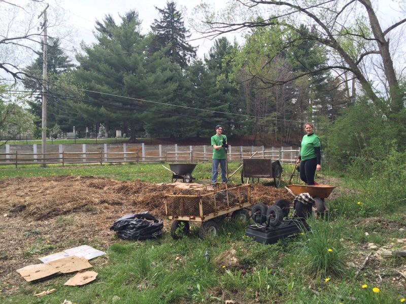ChagrinFallSbux's tweet photo. Gunner and Mindy having a blast volunteering at Kelly's Working Well Farm! https://t.co/HByGus6eNe