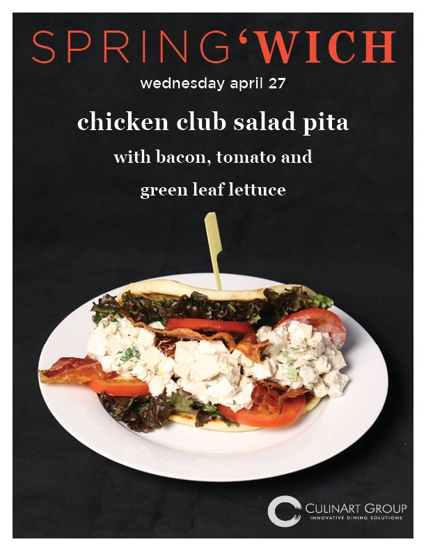 CulinArtGroup's tweet photo. Today our K-12 schools will be serving this Chicken Club Salad Pita! #culinarteating #springwiches #sandwich #bacon https://t.co/tRD3knIlD9