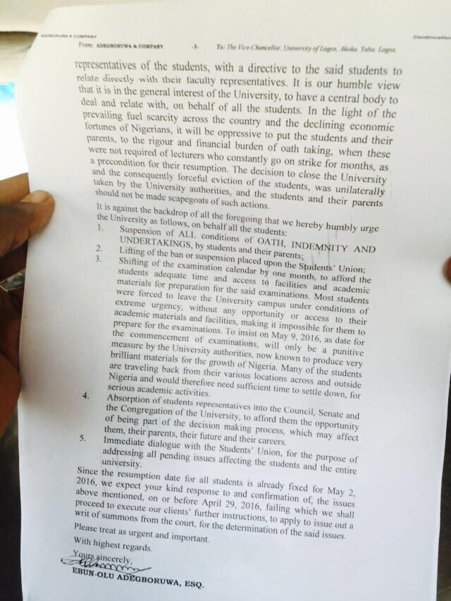 segun_olawoye's tweet photo. Flash: Ebun Olu-Adegboruwa writes UNILAG VC, condemns suspension of Union, absorption/indemnity oaths #RestoreULSU https://t.co/AiG3qucLKX