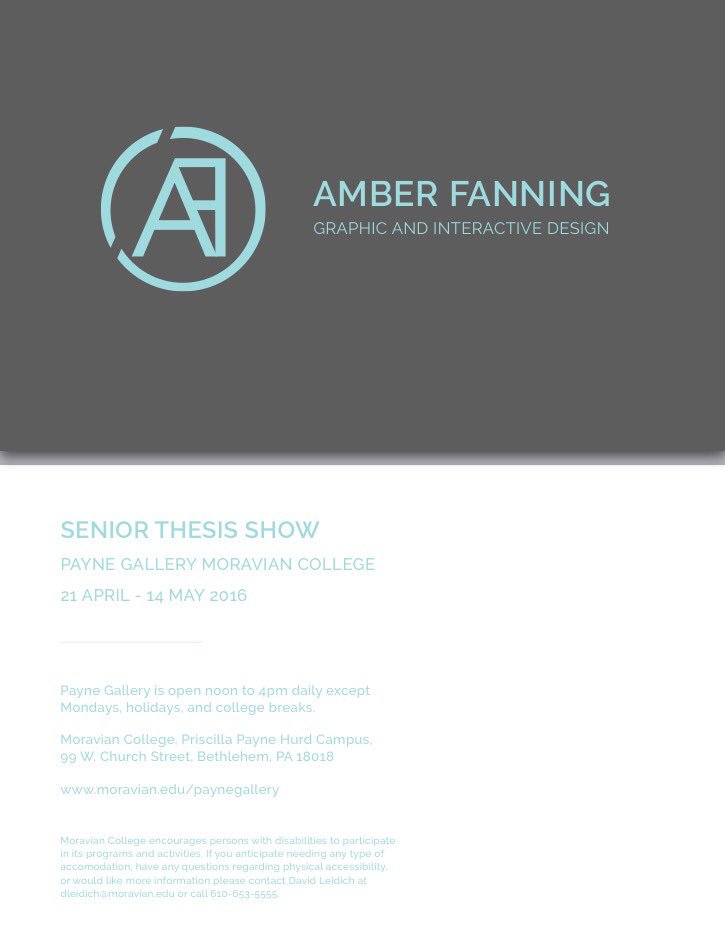 afanningdesign's tweet photo. My Senior Thesis Show is up at Moravian College! All are welcome to join for the opening April 28 at 5:30😊info below https://t.co/GPh922ctsu