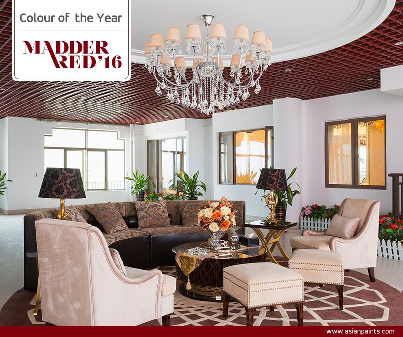 asianpaints's tweet photo. Dressed in monochromes, #MadderRed adds the right amount of colour and life to this living room! #ColourNext2016 https://t.co/vgrO6DpyKq