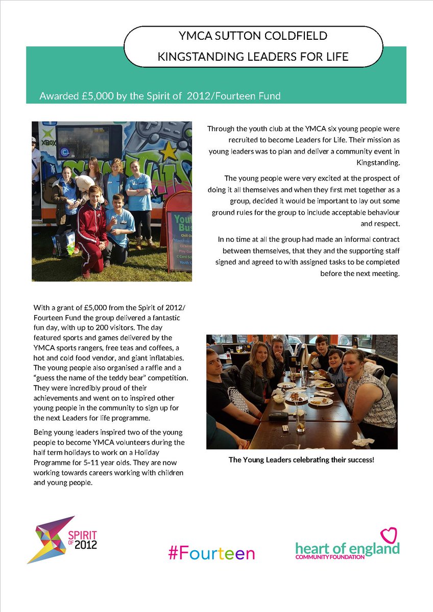 SpiritKings14's tweet photo. Great outcomes from projects funded @Spiritof2012 #Fourteen @ymcasutcol #YoungLeaders #MakingADifference @HoECF https://t.co/hJPt549OZv