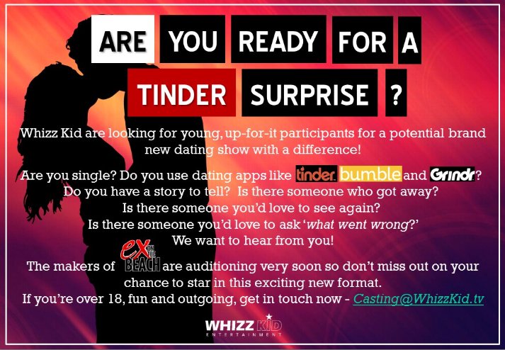 WhizzKidCast's tweet photo. @AnitaKaushik Hi Anita! We're casting for a potential new dating show!It would be fab if you could RT our advert!!xx https://t.co/dm7z7bBv1b