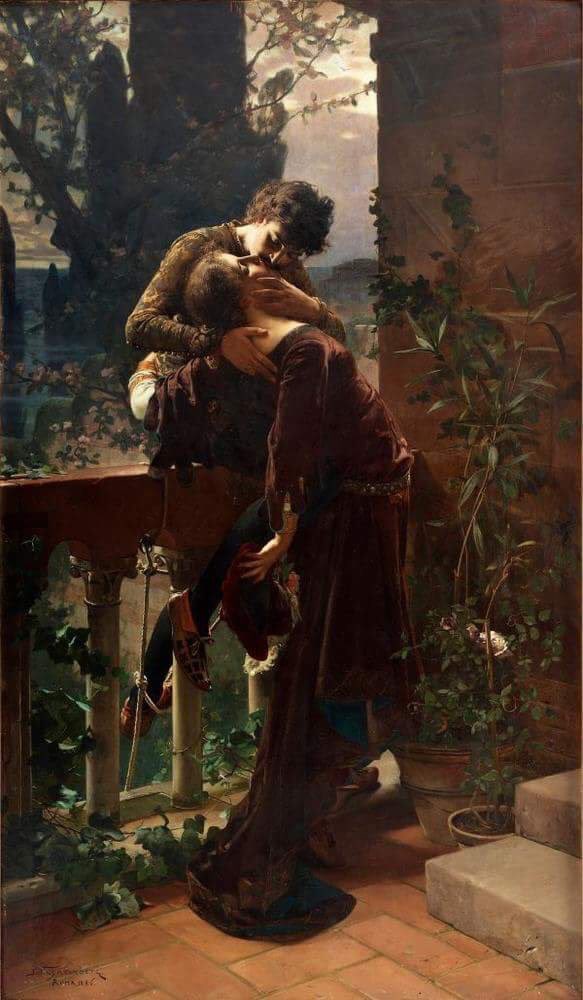 justfederica's tweet photo. In un bacio, saprai tutto quello che è stato taciuto. Pablo Neruda 
Romeo and Juliet on The balcony 
J.K.
Buonasera https://t.co/SAVK4kytiW
