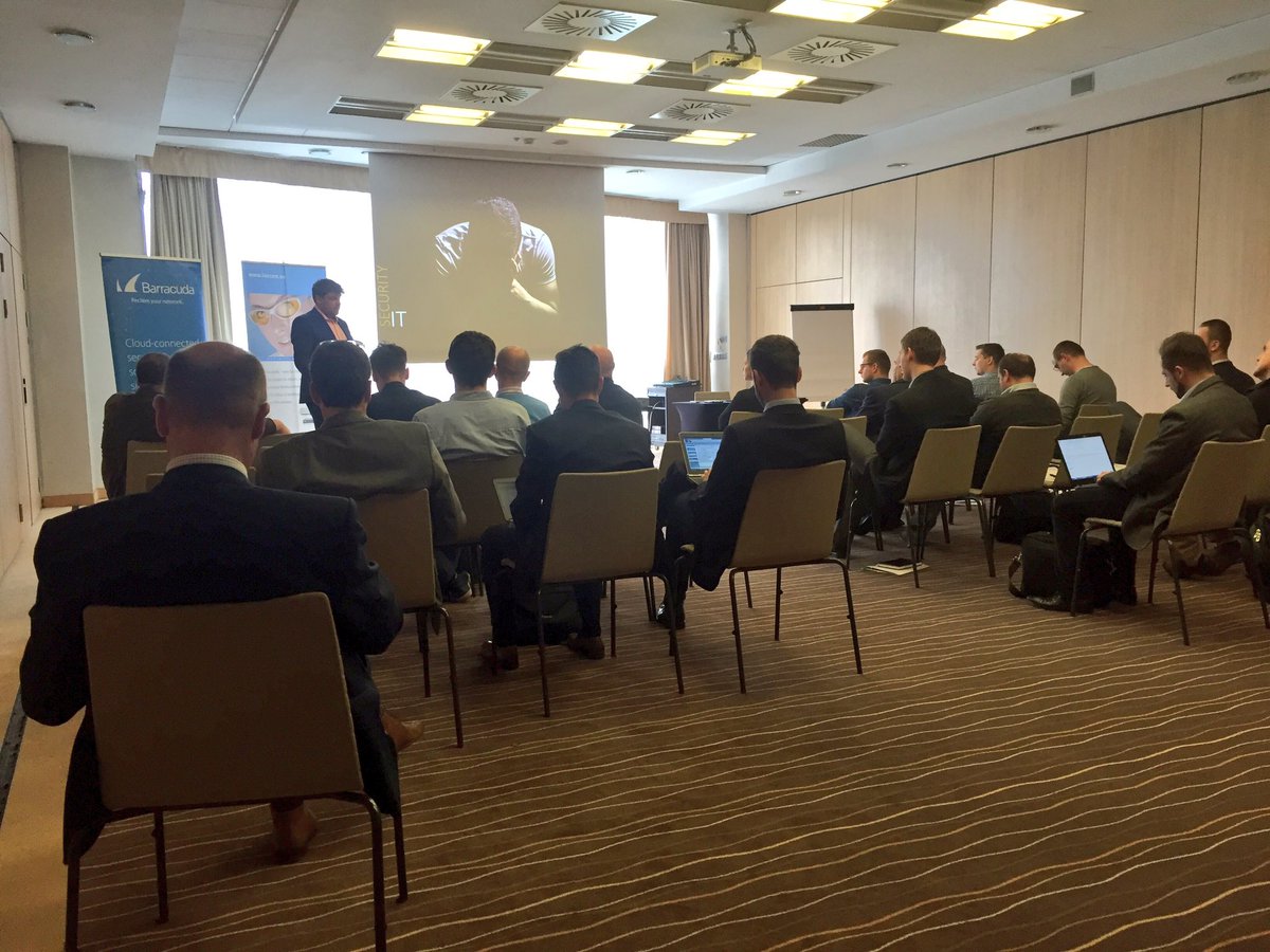 WillemsSean's tweet photo. @KoertMartens starting the second session on #nextgenfirewall #FSeries #Barracuda https://t.co/lEi2R8nnXX