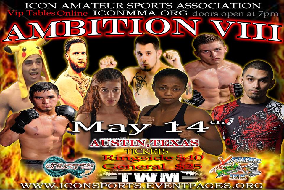 austinlingo's tweet photo. My Next fight May 14th, tickets; https://t.co/I2NvEKGuOl @SFSMMA #iconmma #txmma #Austin #texas @ICONPRODUCTION3 https://t.co/K1LFw8ib8Y