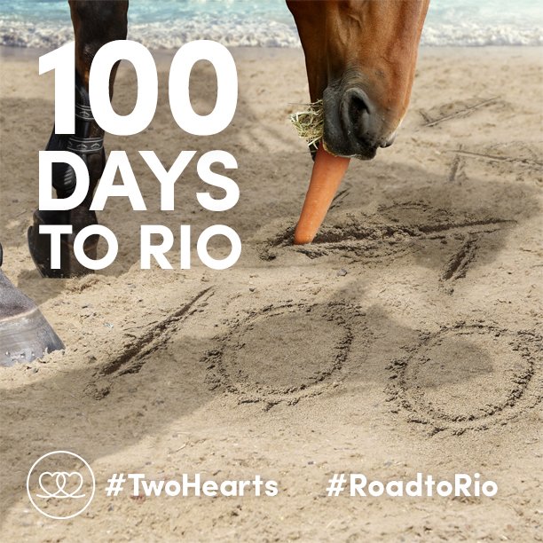 FEI_Global's tweet photo. It's not just us counting down the days to @Rio2016 #100DaysToGo #RoadToRio #Equestrian #TwoHearts https://t.co/GRs4CqDGI2