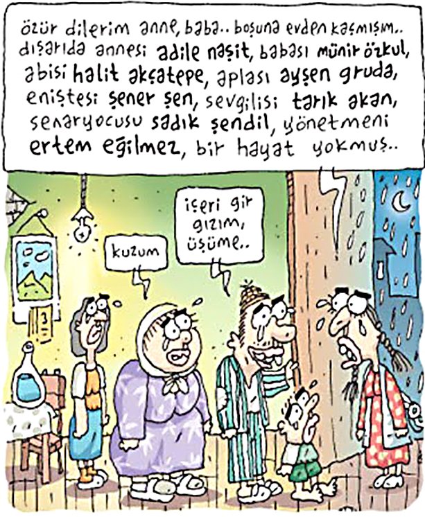 en az beş yıl önce çizilmiş karikatürler