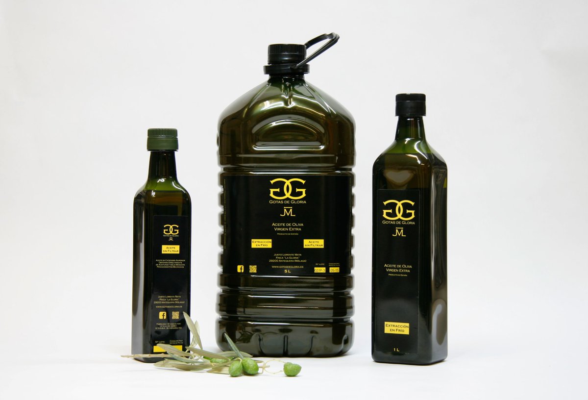 GotasGloria's tweet photo. Conjunto botellas PET 500ml, 1L y 5L."Gotas de Gloria" aceite de oliva virgen extra. ¡Pon salud en tu mesa! https://t.co/h11y9q233L