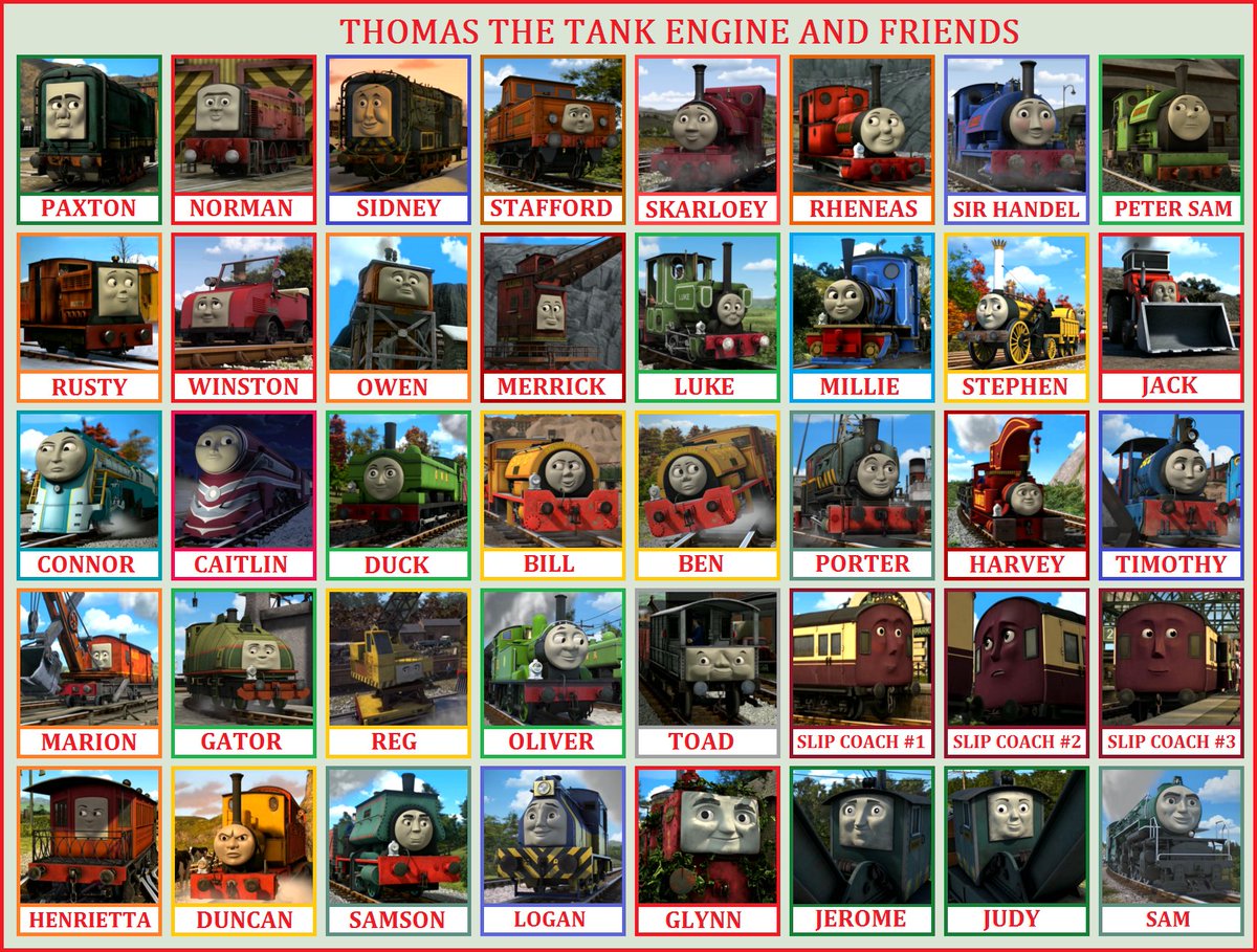 thomas and friends list of trains