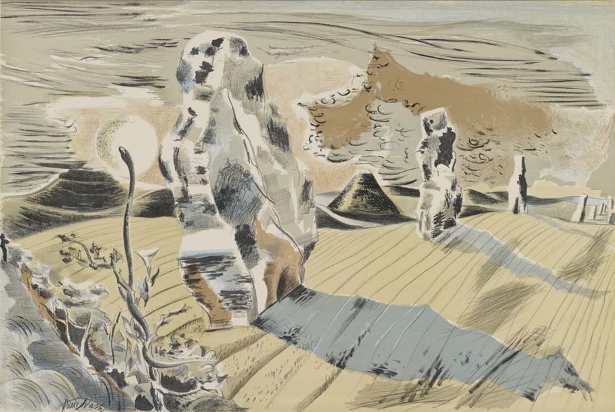 Landscape of the Megaliths, 1937 by Paul Nash, #bornonthisday in 1889.
