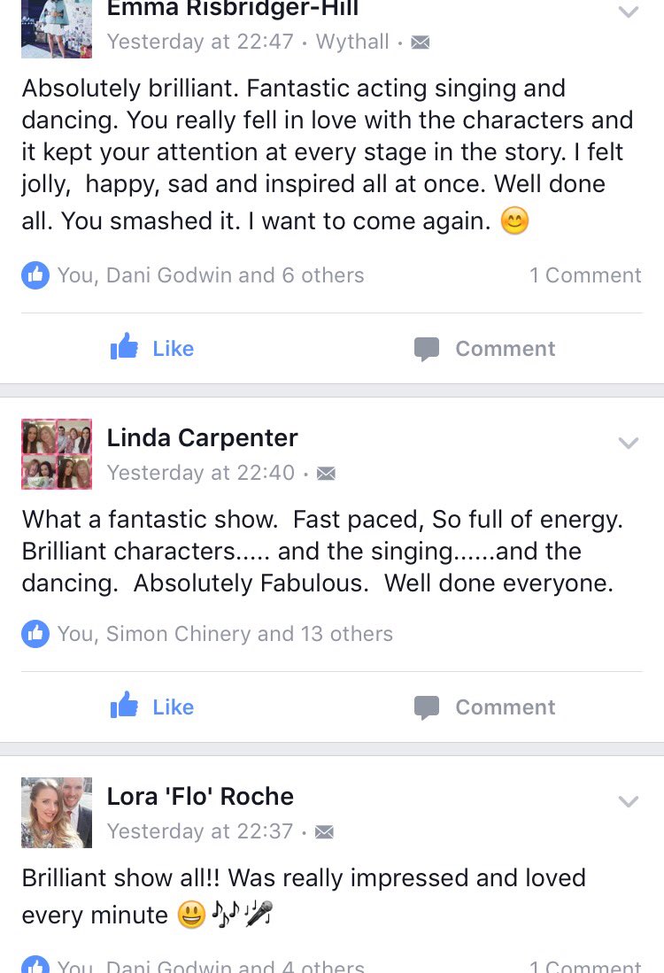 SolihullOnStage's tweet photo. Great feedback from last nt! Still time to grab tkts for tonight online/on the door @coretheatresol @SolihullReTweet https://t.co/wRWSKj8nFC