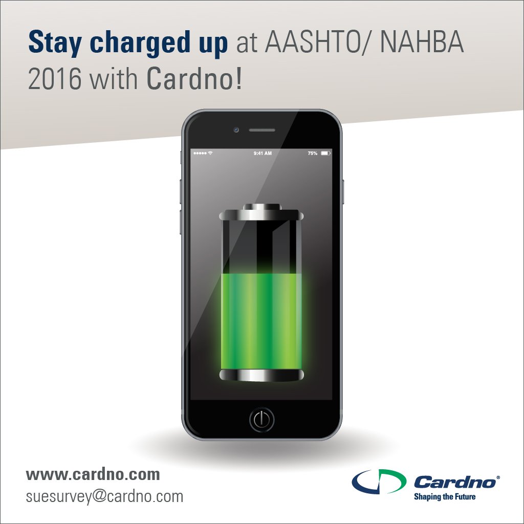 CardnoIntDev's tweet photo. Plug in your tablet or cell at #Cardno's #AASHTO #NAHBA exhibit for a quick charge when you get a little low! https://t.co/O4nSXRj2Qw
