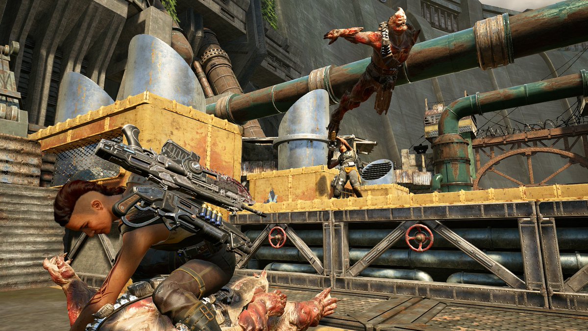 GearsofWar's tweet photo. The #Gears4Beta is open to all Xbox Live Gold Members - no code required. Have you used the Dropshot Execution yet? https://t.co/qB1N19JNOz