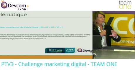 DevComLyon's tweet image. Team One nous a présenté son cas client lors du challenge Marketing Digital #DevComLyon bit.ly/1SAPoQP