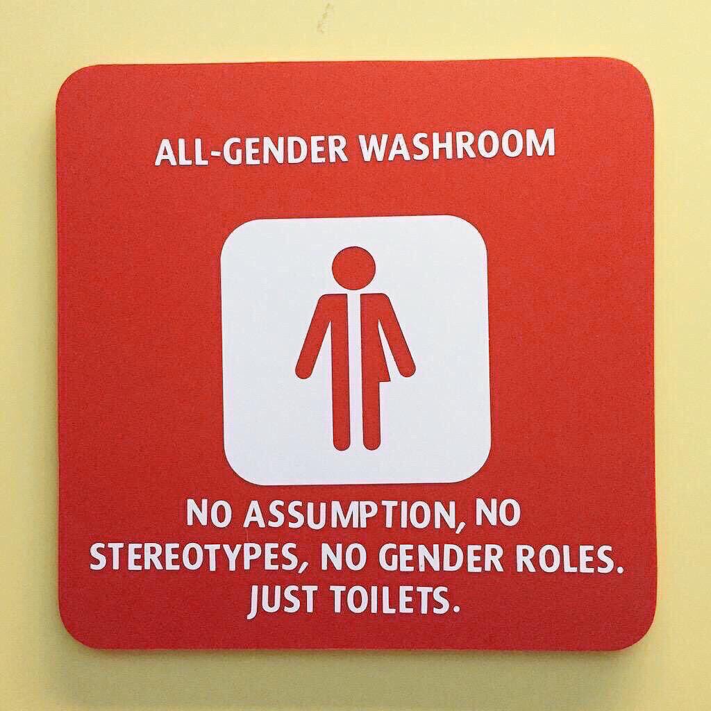 DrRonHolt's tweet photo. Because we all deserve equal access to restrooms regardless of where we fall on the #gender spectrum. #trans #LGBT https://t.co/HdeINVb5HX