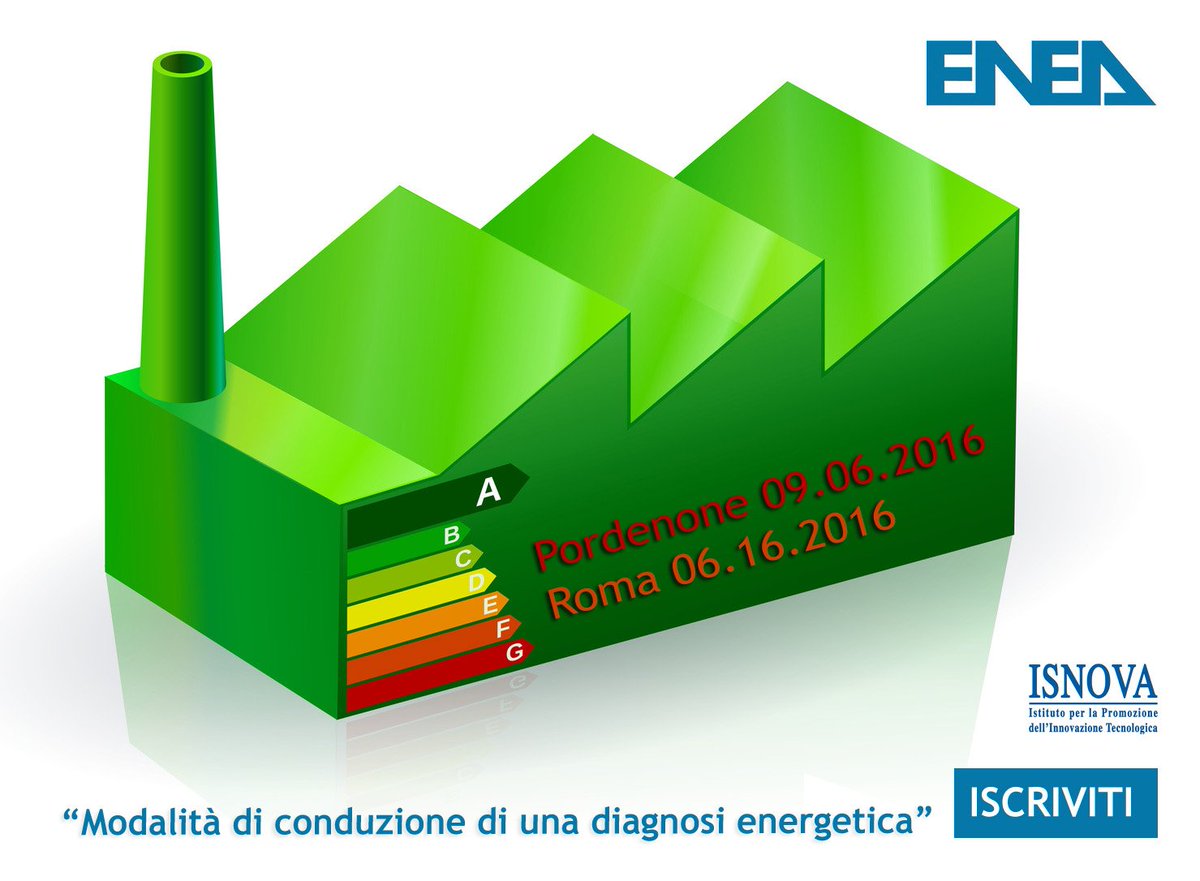 ISNOVAscrl's tweet photo. https://t.co/XwSEdhffTu
Giornata formativa sulle modalità di conduzione di una diagnosi energetica 
9 - 16 giugno https://t.co/oCTLkdxrb2